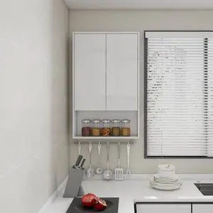 24" Bathroom Wall Cabinet, Soft Close Doors, Float Mounting Design,Glossy White,(KD-Packing) 24" Bathroom Wall Cabinet, Soft Close Doors, Float Mounting Design,Glossy White,(KD-Packing)