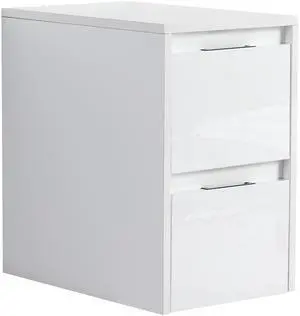 12" Bathroom Side Cabinet, 2-Soft Close Drawer, Float Mounting Design, Glossy White,(KD-Packing) 12" Bathroom Side Cabinet, 2-Soft Close Drawer, Float Mounting Design, Glossy White,(KD-Packing)