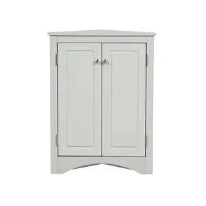 Grey Triangle Bathroom Storage Cabinet with Adjustable Shelves, Freestanding Floor Cabinet for Home Kitchen Grey Triangle Bathroom Storage Cabinet with Adjustable Shelves, Freestanding Floor Cabinet for Home Kitchen