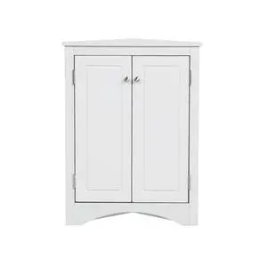 White Triangle Bathroom Storage Cabinet with Adjustable Shelves, Freestanding Floor Cabinet for Home Kitchen White Triangle Bathroom Storage Cabinet with Adjustable Shelves, Freestanding Floor Cabinet for Home Kitchen