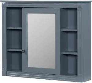 35'' x 28'' Wall Mounted Bathroom Storage Cabinet, Medicine Cabinet, Modern Bathroom Wall Cabinet with Mirror, Mirror Cabinet with 6 Open Shelves (Not Include Bathroom Vanity ) 35'' x 28'' Wall Mounted Bathroom Storage Cabinet, Medicine Cabinet, Modern Bathroom Wall Cabinet with Mirror, Mirror Cabinet with 6 Open Shelves (Not Include Bathroom Vanity )