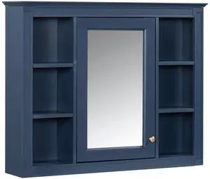 35'' x 28'' Medicine Cabinet, Wall Mounted Bathroom Storage Cabinet, Modern Bathroom Wall Cabinet with Mirror, Mirror Cabinet with 6 Open Shelves (Not Include Bathroom Vanity ) 35'' x 28'' Medicine Cabinet, Wall Mounted Bathroom Storage Cabinet, Modern Bathroom Wall Cabinet with Mirror, Mirror Cabinet with 6 Open Shelves (Not Include Bathroom Vanity )
