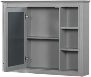 35'' x 28'' Medicine Cabinet, Wall Mounted Bathroom Storage Cabinet, Modern Bathroom Wall Cabinet with Mirror, Mirror Cabinet with 6 Open Shelves (Not Include Bathroom Vanity ) 35'' x 28'' Medicine Cabinet, Wall Mounted Bathroom Storage Cabinet, Modern Bathroom Wall Cabinet with Mirror, Mirror Cabinet with 6 Open Shelves (Not Include Bathroom Vanity )