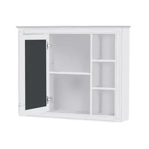 35'' x 28'' Medicine Cabinet, Wall Mounted Bathroom Storage Cabinet, Modern Bathroom Wall Cabinet with Mirror, Mirror Cabinet with 6 Open Shelves (Not Include Bathroom Vanity ) 35'' x 28'' Medicine Cabinet, Wall Mounted Bathroom Storage Cabinet, Modern Bathroom Wall Cabinet with Mirror, Mirror Cabinet with 6 Open Shelves (Not Include Bathroom Vanity )