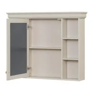 35'' x 28'' Wall Mounted Bathroom Storage Cabinet with Mirror Door, Modern Bathroom Wall Cabinet with Mirror, Medicine Cabinet with 6 Open Shelves 35'' x 28'' Wall Mounted Bathroom Storage Cabinet with Mirror Door, Modern Bathroom Wall Cabinet with Mirror, Medicine Cabinet with 6 Open Shelves