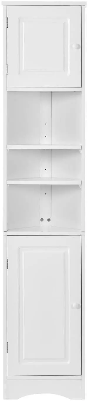 Multi-Functional Corner Cabinet Tall Bathroom Storage Cabinet with Two Doors and Adjustable Shelves, Open Shelf, White(Old Sku:WF294602AAK) Multi-Functional Corner Cabinet Tall Bathroom Storage Cabinet with Two Doors and Adjustable Shelves, Open Shelf, White(Old Sku:WF294602AAK)