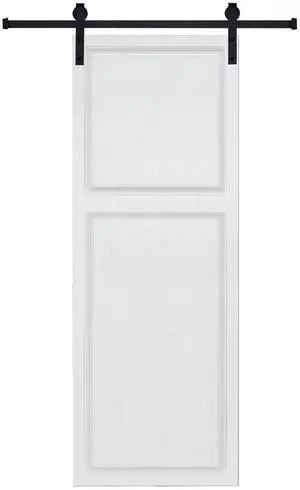 Modern 2 panel 36 in. x 84 in. MDF white walnut Barn Sliding Door With Hardware kit Modern 2 panel 36 in. x 84 in. MDF white walnut Barn Sliding Door With Hardware kit