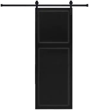 Modern 2 panel 80 in.X35 in. MDF black walnut Barn Sliding Door With Hardware kit Modern 2 panel 80 in.X35 in. MDF black walnut Barn Sliding Door With Hardware kit