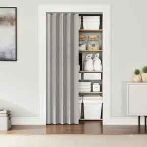 Studio Series 32" W PVC Foldable Accordion Doors, Grey Studio Series 32" W PVC Foldable Accordion Doors, Grey