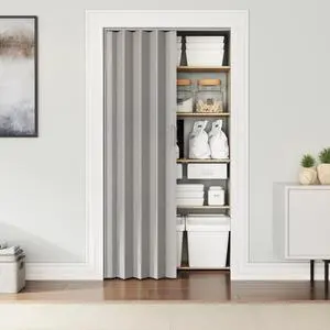 Studio Series 48" W PVC Foldable Accordion Doors, Grey Studio Series 48" W PVC Foldable Accordion Doors, Grey