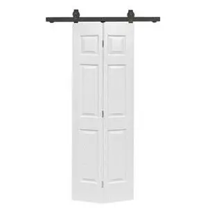 30 in. x 80 in. 6 Panel Hollow Core White Oak Finished MDF Composite Bi-fold Door with Hardware Kit 30 in. x 80 in. 6 Panel Hollow Core White Oak Finished MDF Composite Bi-fold Door with Hardware Kit