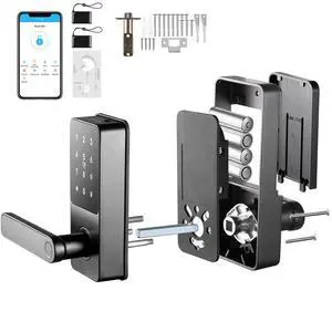 Smart Lock, 5-in-1 Smart Door Knob, Fingerprint Deadbolt with App Control, Bluetooth Smart Lock, Keyless Entry Door Lock with Handle, Biometric Door Lock, Keypad Digital Door Lock for Front Door Smart Lock, 5-in-1 Smart Door Knob, Fingerprint Deadbolt with App Control, Bluetooth Smart Lock, Keyless Entry Door Lock with Handle, Biometric Door Lock, Keypad Digital Door Lock for Front Door