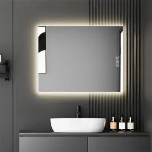 36" x 28" LED Bathroom Mirror Bright Backlight, 5 Mins Defog, Full HD Reflected Wall Mounted Vanity Mirror, 3 Colors Stepless Dimmable, CRI90+, Memory Function, Anti-Fog 36" x 28" LED Bathroom Mirror Bright Backlight, 5 Mins Defog, Full HD Reflected Wall Mounted Vanity Mirror, 3 Colors Stepless Dimmable, CRI90+, Memory Function, Anti-Fog