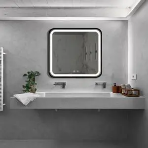 32*32inch Bathroom Led Classy Vanity Mirror with focused backplane,Black aluminum alloy frame,High Lumen,Dimmable Touch,Wall Switch Control, Anti-Fog ,CRI 95 Adjustable 3000K-4500K-6000K ,IP54 Waterpr 32*32inch Bathroom Led Classy Vanity Mirror with focused backplane,Black aluminum alloy frame,High Lumen,Dimmable Touch,Wall Switch Control, Anti-Fog ,CRI 95 Adjustable 3000K-4500K-6000K ,IP54 Waterpr