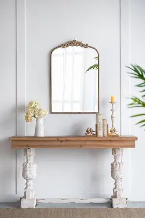 24" x 36" Gold Arch Mirror, Baroque Inspired Wall Decor for Bathroom Bedroom Living Room 24" x 36" Gold Arch Mirror, Baroque Inspired Wall Decor for Bathroom Bedroom Living Room
