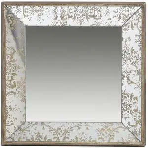 24" x 24" Antique Silver Square Mirror with Floral Accents, Decorative Display Tray, Hanging Mirror, Traditional Home Decor 24" x 24" Antique Silver Square Mirror with Floral Accents, Decorative Display Tray, Hanging Mirror, Traditional Home Decor