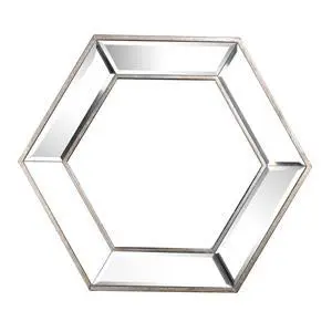 20" x 18" Hexagon Wall Mirror with Contemporary Glass Design, Home Decor Accent Mirror for Living Room, Entryway, Bedroom 20" x 18" Hexagon Wall Mirror with Contemporary Glass Design, Home Decor Accent Mirror for Living Room, Entryway, Bedroom