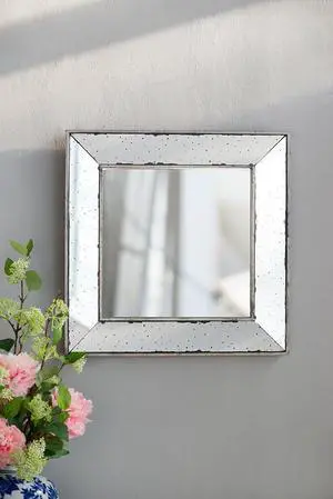18" x 18" Distressed Silver Square Accent Mirror, Traditional Style Framed Wall Mirror for Living Room, Entryway, Office, Bedroom, Hallway 18" x 18" Distressed Silver Square Accent Mirror, Traditional Style Framed Wall Mirror for Living Room, Entryway, Office, Bedroom, Hallway