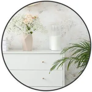 30 Inch Black Metal Framed Round Bathrrom Mirror for Wall.(W2203P182013) 30 Inch Black Metal Framed Round Bathrrom Mirror for Wall.(W2203P182013)