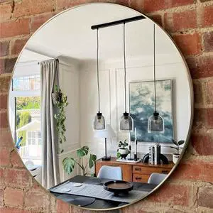 30 Inch Gold Metal Framed Round Bathrrom Mirror for Wall.(W2203P182022) 30 Inch Gold Metal Framed Round Bathrrom Mirror for Wall.(W2203P182022)