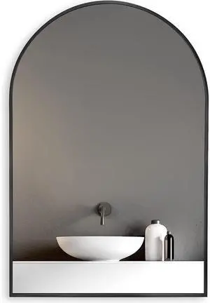 20x30 Inch Black Metal Framed Arched Bathrrom Mirror for Wall.(W2203134104) 20x30 Inch Black Metal Framed Arched Bathrrom Mirror for Wall.(W2203134104)