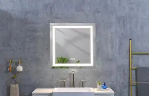 36 x 36 Inch LED Bathroom Mirror with Front, Wall Mounted Vanity Mirror, Anti-Fog, Memory, 3 Colors, Stepless Dimmable 36 x 36 Inch LED Bathroom Mirror with Front, Wall Mounted Vanity Mirror, Anti-Fog, Memory, 3 Colors, Stepless Dimmable