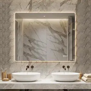 36*30 Inch Bathroom Mirror with Led Lights Front and Backlit, Anti-Fog Lighted Vanity Mirrors for Wall Mounted, 3 Colors and 5 level Dimmable, Horizontal/Vertical 36*30 Inch Bathroom Mirror with Led Lights Front and Backlit, Anti-Fog Lighted Vanity Mirrors for Wall Mounted, 3 Colors and 5 level Dimmable, Horizontal/Vertical