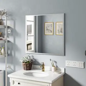 Transform Your Bathroom with This Stunning 32-inch Aluminum Silver Mirror! Transform Your Bathroom with This Stunning 32-inch Aluminum Silver Mirror!
