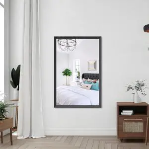 48"x32" Oversized Modern Rectangle Bathroom Mirror with Balck Frame Decorative Large Wall Mirrors for Bathroom Living Room Bedroom Vertical or Horizontal Wall Mounted mirror with Aluminum Frame 48"x32" Oversized Modern Rectangle Bathroom Mirror with Balck Frame Decorative Large Wall Mirrors for Bathroom Living Room Bedroom Vertical or Horizontal Wall Mounted mirror with Aluminum Frame