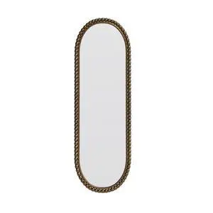 Iron Art Oval Retro Mirror, Antique Effect,Wall Hanging,Suitable For Living Room,Bedroom, Entrance (Gold) Iron Art Oval Retro Mirror, Antique Effect,Wall Hanging,Suitable For Living Room,Bedroom, Entrance (Gold)