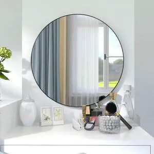 24" Large Round Black Circular Mirror 24" Large Round Black Circular Mirror