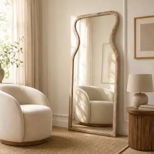 Decorative Full Length Wall Mirror with Mango Wood Frame 70" Decorative Full Length Wall Mirror with Mango Wood Frame 70"