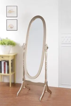 Traditional Queen Anna Style Wood Floor Cheval Mirror, Gold Finish Traditional Queen Anna Style Wood Floor Cheval Mirror, Gold Finish