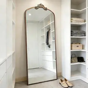 Full Length Mirror 36x66 Inch Vintage Ornate Arched Floor Mirror Metal Framed Mirror Dressing Mirror Oversized Wall Mirror, for Entryway, Living Room, Bedroom, Clothing Shop, Antique Bronze Full Length Mirror 36x66 Inch Vintage Ornate Arched Floor Mirror Metal Framed Mirror Dressing Mirror Oversized Wall Mirror, for Entryway, Living Room, Bedroom, Clothing Shop, Antique Bronze
