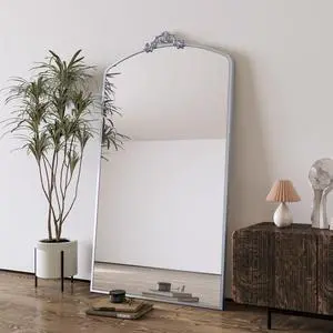 Full Length Mirror 36x66 Inch Vintage Ornate Arched Floor Mirror Metal Framed Mirror Dressing Mirror Oversized Wall Mirror, for Entryway, Living Room, Bedroom, Clothing Shop, Antique Silver Full Length Mirror 36x66 Inch Vintage Ornate Arched Floor Mirror Metal Framed Mirror Dressing Mirror Oversized Wall Mirror, for Entryway, Living Room, Bedroom, Clothing Shop, Antique Silver