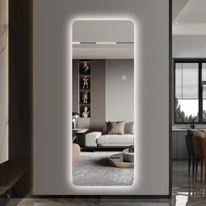 Wall-Mounted LED Full Length Mirror, 63" x 24" Rectangular Backlit Dressing Mirror with 3 Color Temperatures, Stepless Dimming, Memory Function, Shatter-Resistant Backing, UL Certified Wall-Mounted LED Full Length Mirror, 63" x 24" Rectangular Backlit Dressing Mirror with 3 Color Temperatures, Stepless Dimming, Memory Function, Shatter-Resistant Backing, UL Certified