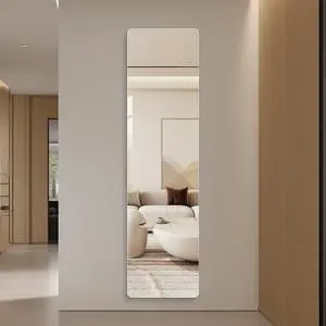 59 in. x 16 in. Rectangular Full Length Wall Mirror, 5mm Copper-Free Silver Glass Dressing Mirror for Bedroom and Closet, Shatter-Resistant Backing 59 in. x 16 in. Rectangular Full Length Wall Mirror, 5mm Copper-Free Silver Glass Dressing Mirror for Bedroom and Closet, Shatter-Resistant Backing