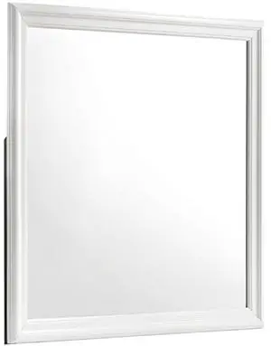 Blaze Modern Style Mirror Made with Wood in White (Only Mirror) Blaze Modern Style Mirror Made with Wood in White (Only Mirror)