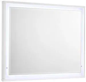 Manhattan Mirror Lacquer Frame with Integrated LED Lighting for a Sleek, Modern Look (INCLUDES MIRROR ONLY) White Manhattan Mirror Lacquer Frame with Integrated LED Lighting for a Sleek, Modern Look (INCLUDES MIRROR ONLY) White