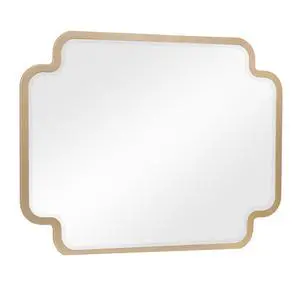 Lexington Modern Bedroom Mirror in Beige with Sculpted Frame and Gold Accents (Dresser not included) Lexington Modern Bedroom Mirror in Beige with Sculpted Frame and Gold Accents (Dresser not included)