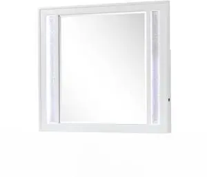 Modern Style Mirror for Dresser Top made with wood frame and LED in White (Includes Only Mirror) Modern Style Mirror for Dresser Top made with wood frame and LED in White (Includes Only Mirror)