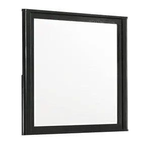 Opel Modern Beveled Bedroom Mirror with Deep Frame Profile in Black (Includes Mirror Only - Dresser Not Included) Opel Modern Beveled Bedroom Mirror with Deep Frame Profile in Black (Includes Mirror Only - Dresser Not Included)