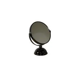 5.5" Diameter Chrome Make-Up Mirror, x5 magnification, Black finish 5.5" Diameter Chrome Make-Up Mirror, x5 magnification, Black finish