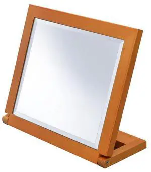 8" Tall Polyresin adjustable Make-Up Mirror, Walnut finish 8" Tall Polyresin adjustable Make-Up Mirror, Walnut finish