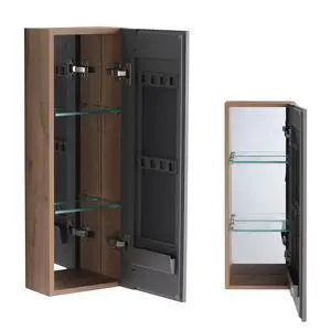 10'' Bathroom Mirror Cabinet with Storage,Wall Mounted Medicine Cabinet with Mirror Door,Adjustable Glass Shelves,Plywood(MC901CIMO) 10'' Bathroom Mirror Cabinet with Storage,Wall Mounted Medicine Cabinet with Mirror Door,Adjustable Glass Shelves,Plywood(MC901CIMO)