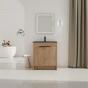 30" Freestanding Bathroom Cabinet With Basin & 2 Soft-Close Cabinet Doors ((KD-PACKING),BVB02430IMO-BL9075BK 30" Freestanding Bathroom Cabinet With Basin & 2 Soft-Close Cabinet Doors ((KD-PACKING),BVB02430IMO-BL9075BK