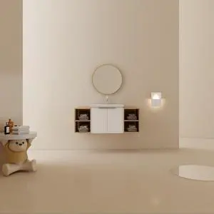 48 Inch Soft Close Doors Bathroom Vanity With Sink, and Two Small Storage Shelves,BVC07448WHLTK 48 Inch Soft Close Doors Bathroom Vanity With Sink, and Two Small Storage Shelves,BVC07448WHLTK