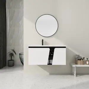 40'' Floating Wall-Mounted Bathroom Vanity with Ceramics Sink & Soft-Close Cabinet Door 40'' Floating Wall-Mounted Bathroom Vanity with Ceramics Sink & Soft-Close Cabinet Door