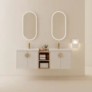 60 Inch Soft Close Doors Bathroom Vanity With Sink, and A Small Storage Shelves.BVC06360GWH 60 Inch Soft Close Doors Bathroom Vanity With Sink, and A Small Storage Shelves.BVC06360GWH