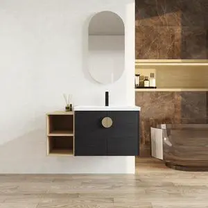 40 Inch Soft Close Doors Bathroom Vanity With Sink, and A Small Storage Shelves(BVC06328BCT-BVC07412LTK) 40 Inch Soft Close Doors Bathroom Vanity With Sink, and A Small Storage Shelves(BVC06328BCT-BVC07412LTK)